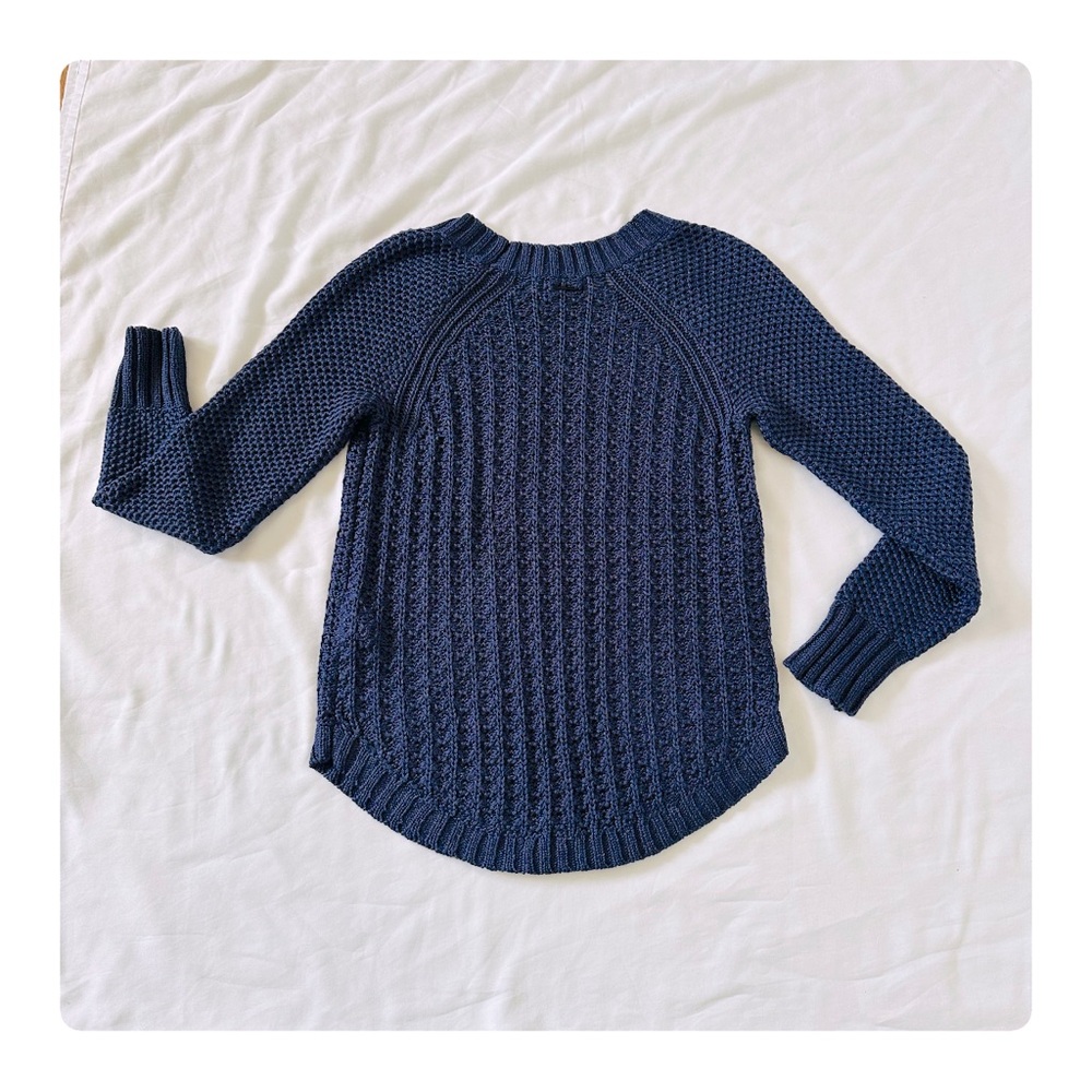 ★ NWT Calvin Klein Jeans Women's Core Texture Mixed Crew Sweater - Navy Blue ★ - Picture 12 of 17